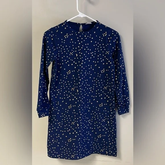 J. Crew | Dresses | J Crew Crewcuts Navy Moon Stars Long Sleeve Dress Girls  L 11 | Poshmark